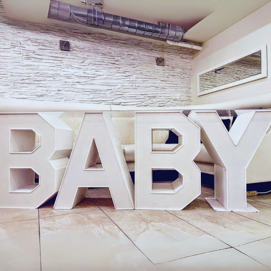 BABY Marquee Block Letters with Table