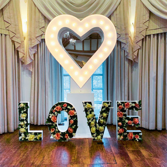 Heart Marquee Sign with Love Letters