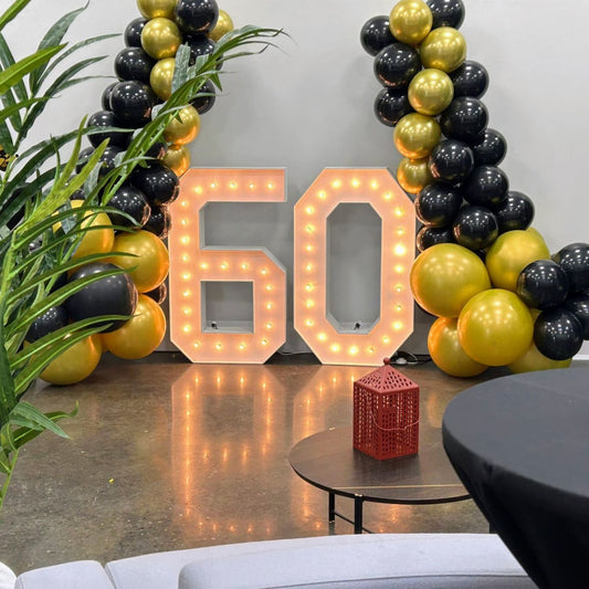Custom Marquee Numbers with Lights