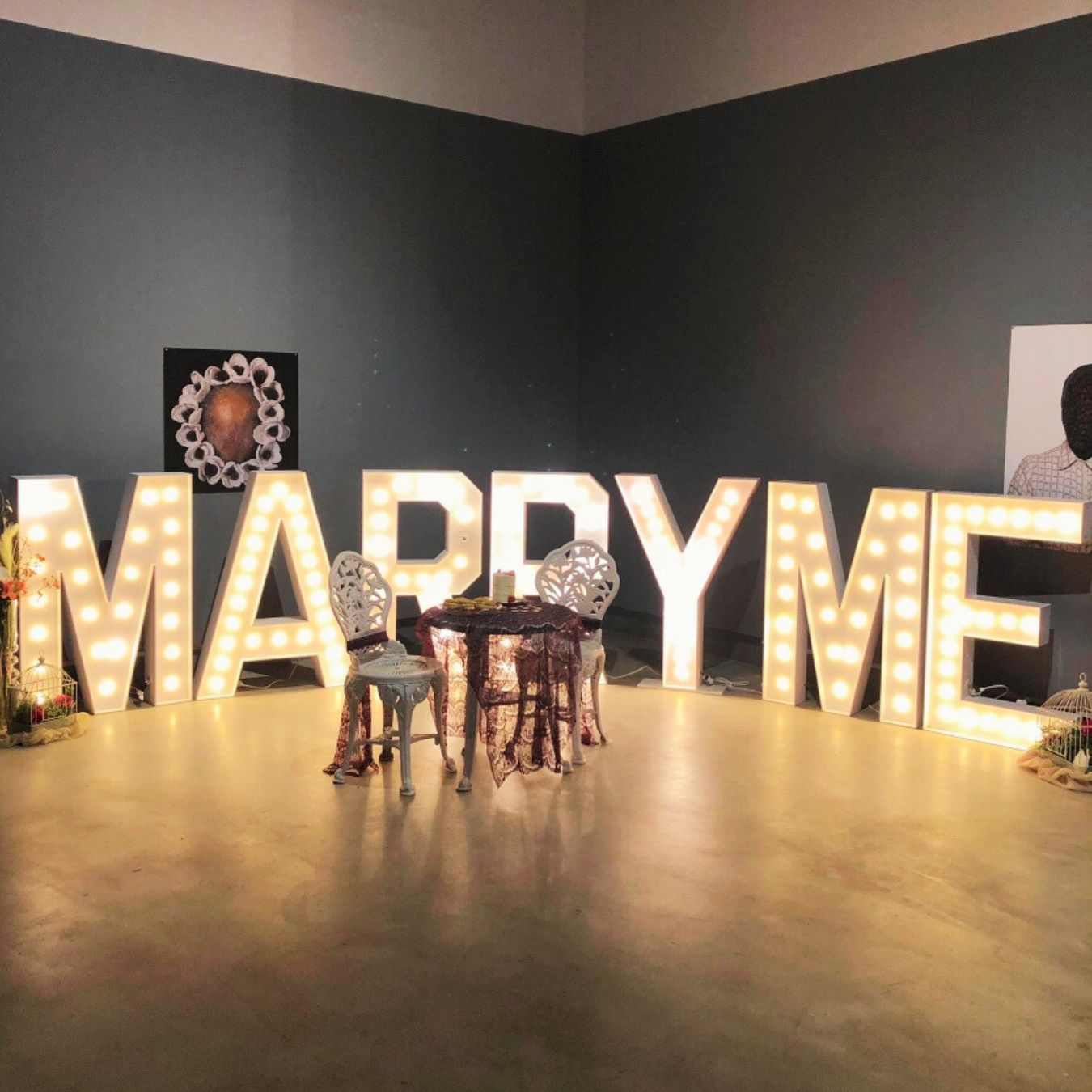 MARRY ME Marquee Letter
